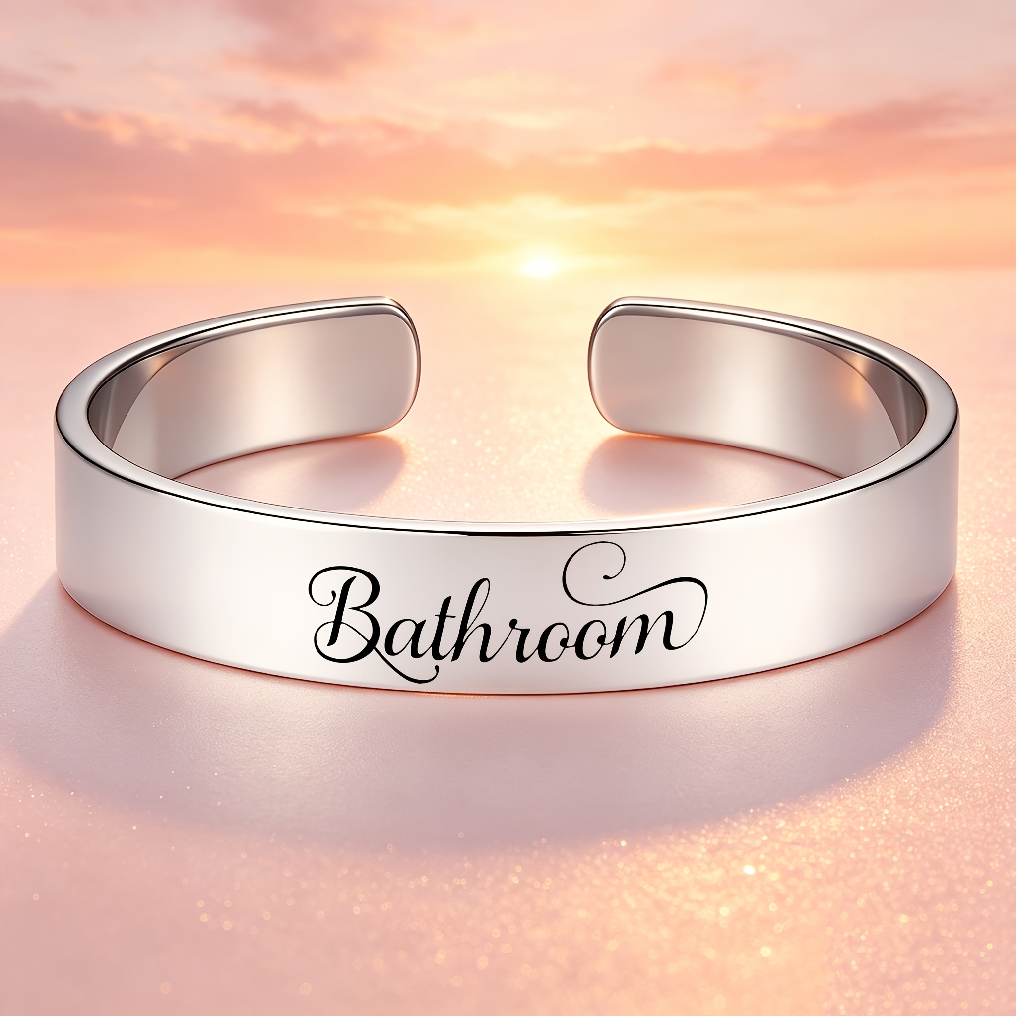 Elegant 304 Stainless Steel Open Bangle, Vintage Light Luxury